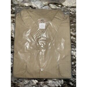 Haband Travelers Western Short Sleeve Tan Button Shirt Men Size 3X~NEW!